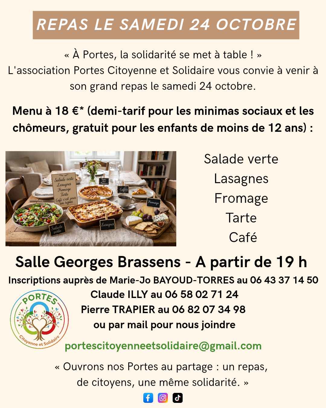 À Portes, la solidarité se met à table !